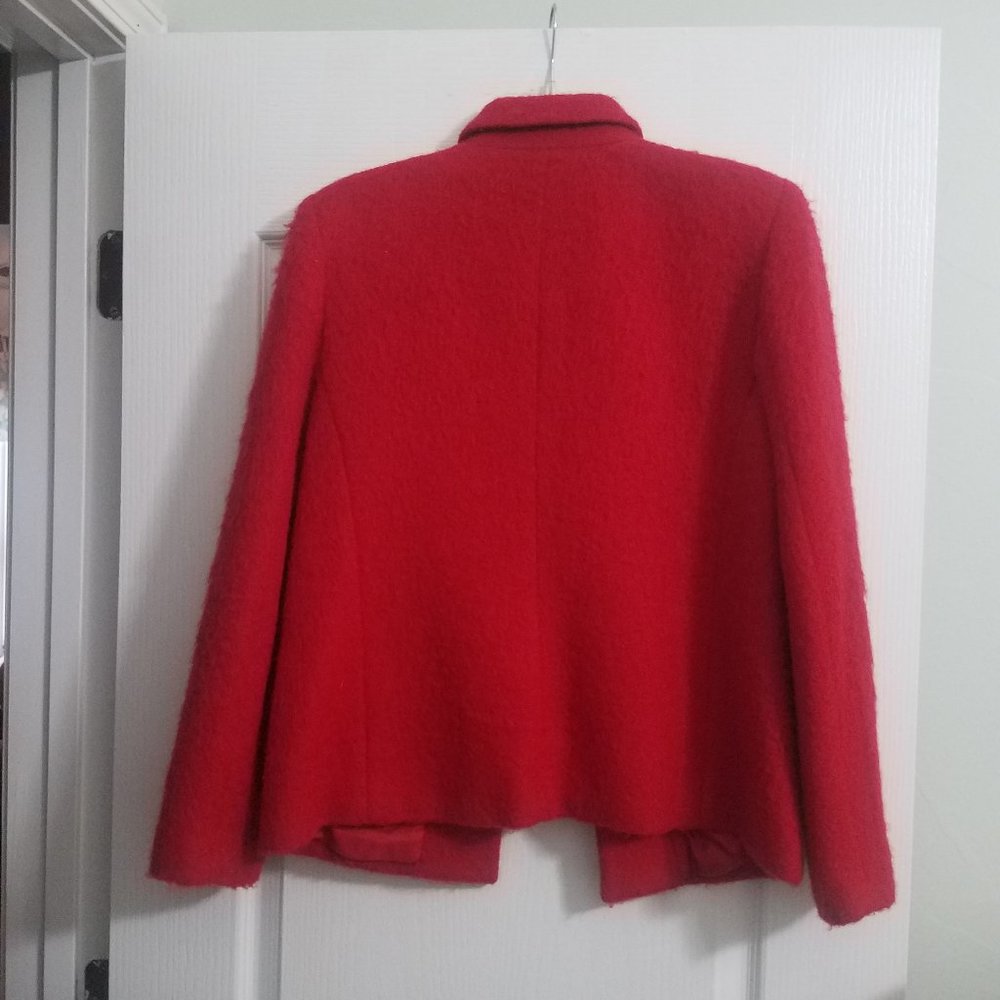 Vintage Josephine Chaus Red Mohair Wool Jacket (Size 8) EUC - Picture 2 of 4